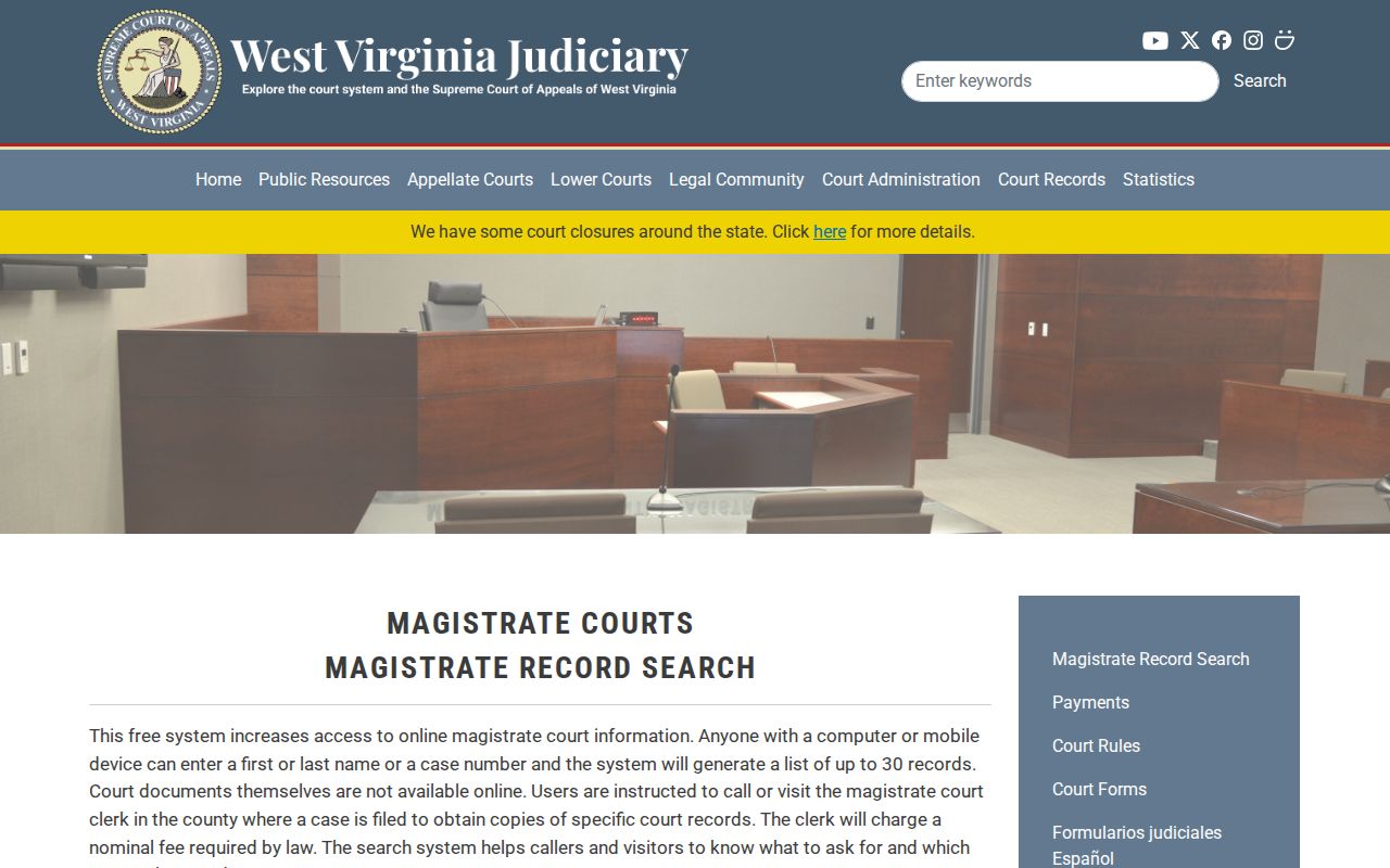 Harrison County criminal case search guidance for Magistrate Court